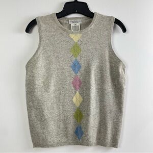 Clan Douglas Scotland Pastel Argyle Cashmere Silk Sweater Vest